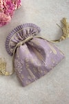 Shop_Amyra_Purple Embroidery, Sequins Potli Bag _at_Aza_Fashions