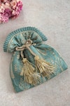 Buy_Amyra_Blue Embroidery, Sequins Potli Bag _at_Aza_Fashions