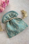 Shop_Amyra_Blue Embroidery, Sequins Potli Bag _at_Aza_Fashions