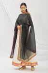 Buy_Aryavir Malhotra_Black Art Silk Chanderi Embroidered Gota Patti Work Tassel Dupatta _Online_at_Aza_Fashions