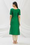 Shop_Aryavir Malhotra_Green Taffeta Round Neck Kurta _at_Aza_Fashions