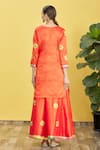 Shop_Nazaakat by Samara Singh_Orange Gota Work Kurta Lehenga Set _at_Aza_Fashions