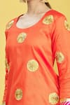 Shop_Nazaakat by Samara Singh_Orange Gota Work Kurta Lehenga Set _Online_at_Aza_Fashions