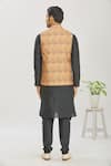 Shop_Arihant Rai Sinha_Beige Art Banarasi Silk Printed Floral Bundi _at_Aza_Fashions