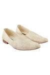 Buy_Vanshik_Beige Self Embroidered Juttis _at_Aza_Fashions