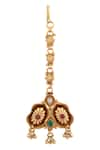 Shop_Samyukta Singhania_Gold Plated Stones Floral Embellished Choker Set _Online_at_Aza_Fashions