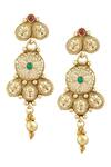 Buy_Samyukta Singhania_Gold Plated Stones Floral Cutwork Necklace Set _Online_at_Aza_Fashions