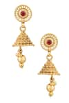 Shop_Samyukta Singhania_Gold Plated Stones Cutwork Pendant Necklace Set _Online_at_Aza_Fashions