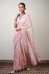 Buy_Rhua India_Pink Saree Chanderi Blouse Satin Petticoat Cotton Silk With  _at_Aza_Fashions