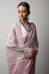 Rhua India_Pink Saree Chanderi Blouse Satin Petticoat Cotton Silk With  _Online_at_Aza_Fashions