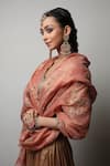 Shop_Rhua India_Gold Lehenga Banarasi  Blouse Chanderi Dupatta Set _Online_at_Aza_Fashions