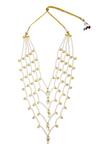 Shop_Ruby Raang_Gold Pearls, Kundan, Beads Layered Necklace _at_Aza_Fashions