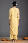 Shop_Kameez_Yellow Dupatta - Kota Doriya, Kurta - Chanderi, Pant - Cotton Embroidered Set _at_Aza_Fashions