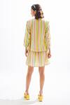 Shop_Cin Cin_White Cotton Stripes Square Neck Zola Dress With Jacket_at_Aza_Fashions
