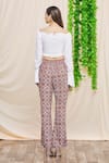 Shop_Samyukta Singhania_White Cotton Printed Floral V-neck Crop Top With Palazzo _at_Aza_Fashions