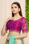 Buy_Samyukta Singhania_Pink Silk Embroidered Blouse_Online_at_Aza_Fashions