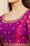 Samyukta Singhania_Pink Silk Embroidered Blouse_at_Aza_Fashions