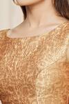 Samyukta Singhania_Gold Jacquard Paisley Woven Blouse_at_Aza_Fashions