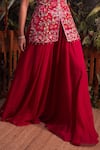 Shop_Aneesh Agarwaal_Red Organza Embroidered Zardozi Work Square Neck Floral Kurta And Sharara Set _Online_at_Aza_Fashions