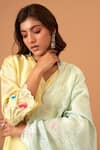 Shop_Anantaa by Roohi_Yellow Silk Chanderi Embroidered Sequins V Neck Kurta _Online_at_Aza_Fashions