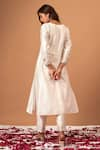 Shop_Anantaa by Roohi_White Silk Chanderi Embroidered Sequins V Neck Kurta _at_Aza_Fashions