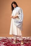 Buy_Anantaa by Roohi_White Silk Chanderi Embroidered Sequins V Neck Kurta _Online_at_Aza_Fashions