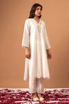 Buy Anantaa By Roohi White Silk Chanderi Sequins, Thread Work V Neck Embroidered Kurta at Aza Fashions Buy_Anantaa By Roohi_White Silk Chanderi Sequins, Thread Work V Neck Embroidered Kurta _at_Aza_Fashions