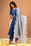 Buy_Anantaa by Roohi_Blue Silk Chanderi Embroidered Sequins Scallop Dupatta _at_Aza_Fashions
