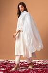 Shop_Anantaa by Roohi_Blue Silk Chanderi Embroidered Sequins Scallop Dupatta _at_Aza_Fashions