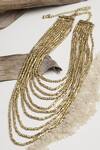 Shop_House Of Tuhina_Gold Plated Bead Layered Necklace _at_Aza_Fashions