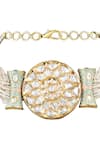 Curio Cottage_Gold Plated Semi Precious Stones Enamelled Pearl Choker _Online_at_Aza_Fashions