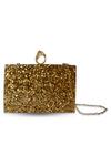 Shop_Oceana Clutches_Gold Glitter Sparkle Box Clutch_at_Aza_Fashions