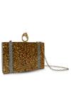 Buy_Oceana Clutches_Gold Glitter Sparkle Box Clutch_Online_at_Aza_Fashions