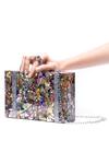 Shop_Oceana Clutches_Multi Color Glitter Textured Box Clutch_at_Aza_Fashions