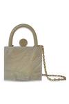 Buy_Oceana Clutches_White Resin Square Bag With Detachable Sling_Online_at_Aza_Fashions