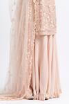 Nitika Gujral_Pink Georgette Embroidered Floral V Neck 3d Kurta Set _at_Aza_Fashions