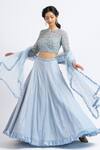 Buy Nitika Gujral Blue Net, Tulle, Georgette Crystal, Cutdana, Resham, Sequin Work Lehenga Set at Aza Fashions Buy_Nitika Gujral_Blue Net, Tulle, Georgette Crystal, Cutdana, Resham, Sequin Work Lehenga Set _at_Aza_Fashions