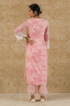Shop_Devnaagri_Pink Kota Printed Floral V Neck Kurta Palazzo Set For Women_at_Aza_Fashions