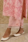 Shop_Devnaagri_Pink Kota Printed Floral V Neck Kurta Palazzo Set For Women_Online_at_Aza_Fashions