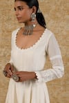 Shop_Devnaagri_White Chanderi Embroidered Floral Scoop Neck Anarkali Palazzo Set 