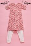 Shop_Samyukta Singhania_Multi Color Chevron Print Kurta And Pant Set For Girls_at_Aza_Fashions