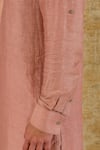 Shop_Devnaagri_Pink Cotton Silk Blend Plain Full Sleeve Kurta Set _Online_at_Aza_Fashions