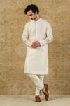 Buy_Devnaagri_White Silk Chanderi Kurta Set_at_Aza_Fashions