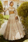 Buy_Vvani by Vani Vats_White Lehenga And Blouse Georgette Dupatta  Net Lining Silk Blend Bridal Set _at_Aza_Fashions