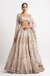 Vvani by Vani Vats_White Lehenga And Blouse Georgette Dupatta  Net Lining Silk Blend Bridal Set _Online_at_Aza_Fashions