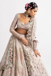 Shop_Vvani by Vani Vats_White Lehenga And Blouse Georgette Dupatta  Net Lining Silk Blend Bridal Set _Online_at_Aza_Fashions