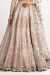 Vvani by Vani Vats_White Lehenga And Blouse Georgette Dupatta  Net Lining Silk Blend Bridal Set _at_Aza_Fashions