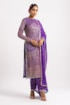 Buy Vvani By Vani Vats Purple Georgette Lining Silk Blend Geometric Motif Embroidered Kurta Set at Aza Fashions Buy_Vvani By Vani Vats_Purple Georgette Lining Silk Blend Geometric Motif Embroidered Kurta Set _at_Aza_Fashions