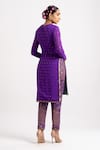 Shop_Vvani By Vani Vats_Purple Georgette Lining Cotton Sequins Round High-low Hem Kurta And Pant Set _at_Aza_Fashions