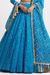 Vvani by Vani Vats_Blue Lehenga And Dupatta Organza Blouse  Georgette Lining  Silk Blend Set _at_Aza_Fashions